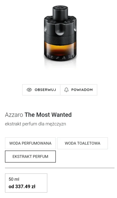 cro95 - Dziwnie mi perfumehub pokazuje The Most Wanted. Patrzę na stronie Azzaro, ale...