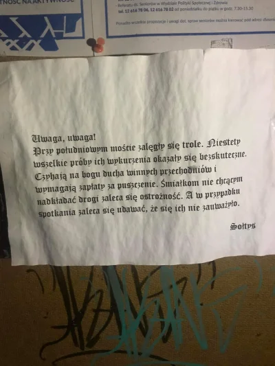 paczexx - Siemano, w #krakow na Bronowicach na tablicy ogłoszeń wisi taka kartka. Kto...
