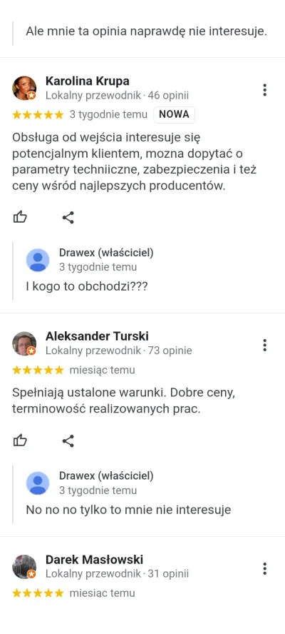 ulan_mazowiecki - Jakieś jaja na koncie Google firmy Drawex z #gdynia. Jakiś gość (ni...