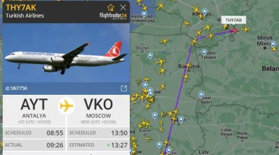 ninetyeight - czy to normalne że z Antalii jeden za drugim lecą samoloty do Moskwy/Pe...