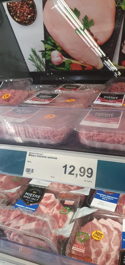 MortRainey - Zdjecie z Aldi, mięso mielone po 13zl za 400g, kilkanaście opakowań z da...