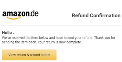 rzuf22 - > Amazon zrobi refund, dopiero jak przesyłka do nich wróci.

@pcela: Piszą...