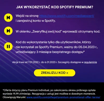 szewciu - 3 miesiące Spotify Premium Individual
kto pierwszy ten lepszy ( ͡€ ͜ʖ ͡€)

...