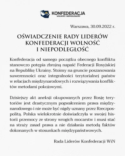 Proktoaresor - @uranium14: CO TY GADASZ WCZORAJ KONFEDERACJA POKAZAŁA STANOWISKA!!!