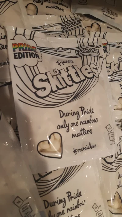 urwis69 - Skittles Pride month wersja white ( ͡° ͜ʖ ͡°)

Ktos nie podumal 

#bekazlew...