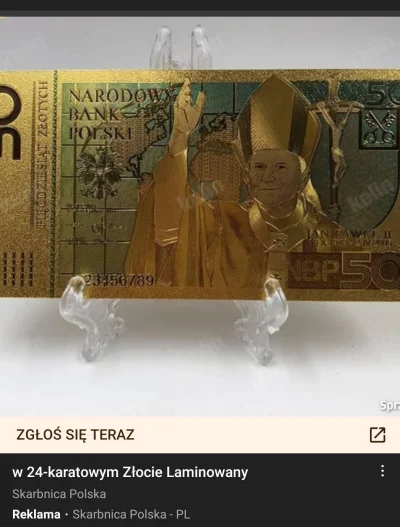 K.....o - Ty Janie banknocie pozłacany ( ͡° ͜ʖ ͡°)

#2137 #jp2 #papiez #pieniadze #he...