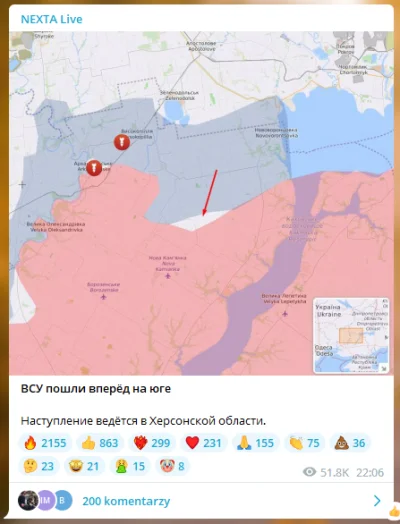 manjan - Według kanału NEXTA obecnie zaczęła się ofensywa na południu i będą odbijać ...
