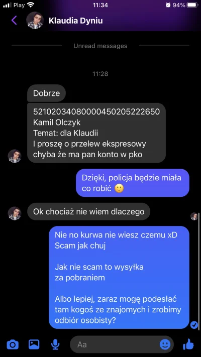 masterdick - Gdzie najlepiej wrzucać takich oszustów z FB? Sprawa zgłoszona ale cieka...