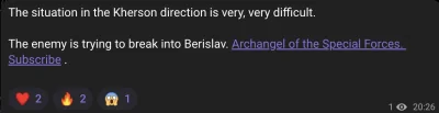 waro - Ruscy na telegramie piszą, że sytuacja na froncie chersońskim jest "bardzo, ba...