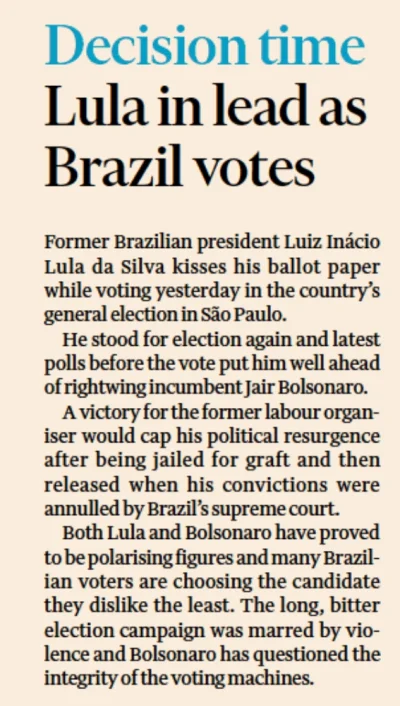 niezdiagnozowany - W Brazyli jak w Polsce.
#polityka #brazylia