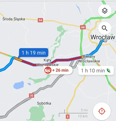 jestemtunew - Powiedzcie mi. Jak mapy google pokazuja czas 1h19m to do tego czasu mus...