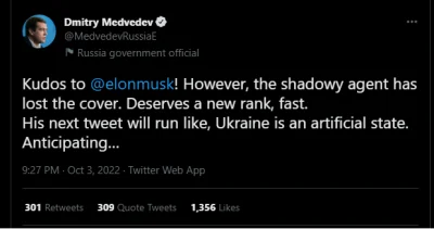 B.....n - CO TU SIE KUR DZIEJE XDDD 
https://twitter.com/MedvedevRussiaE/status/1577...