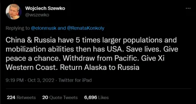 tomosano - Dr Szewko szybko wyjaśnił Elona Piżmo ( ͡° ͜ʖ ͡°)

 Elon: Russia is doing...