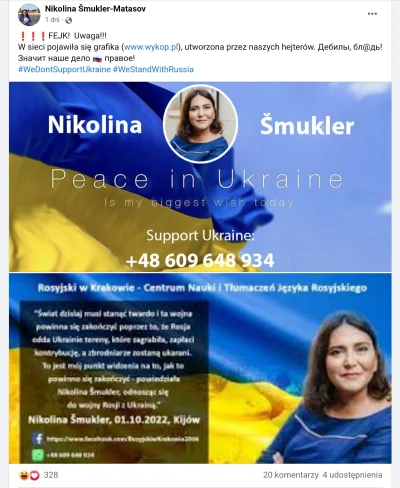M.....a - No i czego wyklopki panią Nikolinę hejtujecie???

#wykop #rosja #ukraina #w...