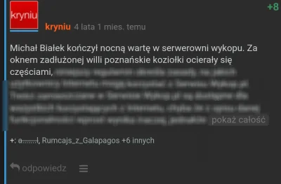 kryniu - z takich osiągnięć to dodałem 4 lata temu pastę o serwerowni i mi jej nie us...