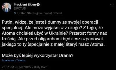 lifapek - Najnowszy tweet najlepszego wujka z USA

#wojna #elektroda #ukraina #rosj...