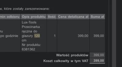 beaver - @Smarek37: teraz faktycznie jest nieco droższa. Cięła gres aż miło - 120x60 ...