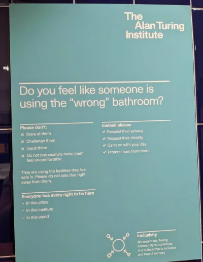 frykadelki - Tablica w toalecie w Instytucie Alana Turinga, taki chichot historii, bi...