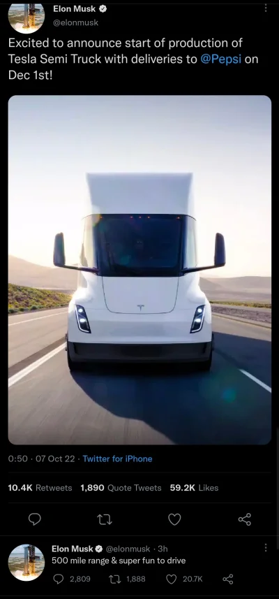 gonzo91 - Dzieją się cuda, #tesla Semi chyba naprawdę za moment trafi do pierwszych k...