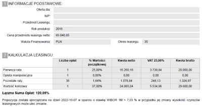 OptiFinance - @mv-agusta: Sorry, nie wpadło mi powiadomienie. Oferta standardowa wygl...