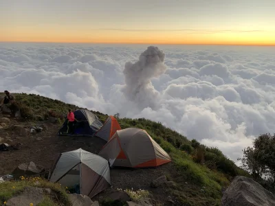 cheeseandonion - >Camping on summit of volcán Santa Maria. The darker ‟cloud” is actu...
