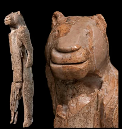 Loskamilos1 - Figurka z kości mamuta przedstawiająca "człowieka-lwa", pochodząca sprz...