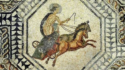 IMPERIUMROMANUM - Fragment rzymskiej mozaiki ukazujący boginię Lunę na rydwanie

Fr...