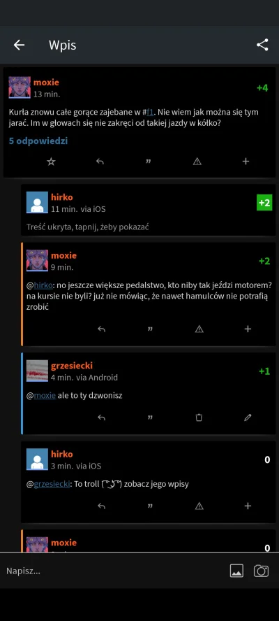 grzesiecki - @hirko hmm, nie mam cię na czarnej, a ukrywa mi twój wpis, WTF?