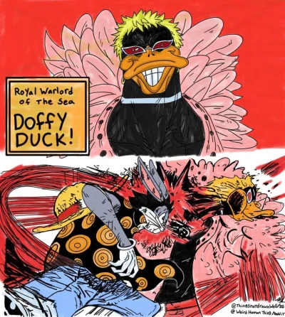 Jaypel - https://www.reddit.com/r/OnePiece/comments/xzhuuy/doffyduckthefeatherlydemon...