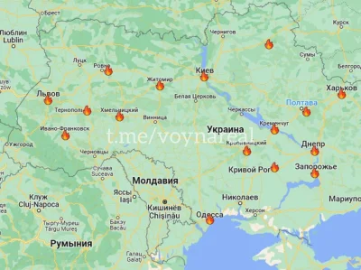 OsraneMajtyXD - Mapa miejsc zbombardowanych w dzisiejszym rosyjskim terrorystycznym a...