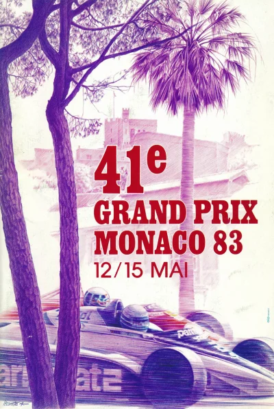 Gentleman_Adrian - Plakat Grand Prix Monako z sezonu 1983, była to piąta runda Mistrz...