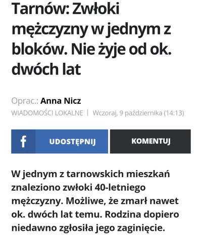 NDSS - w wydarzeniach mówią że w Tarnowie umarł chłop-40 lat i niby nic takiego tylko...