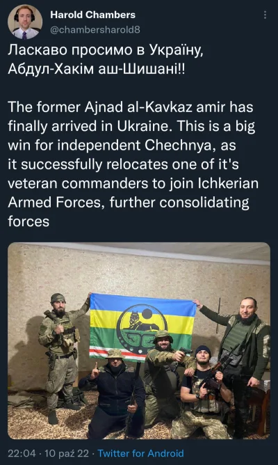 piotr-zbies - Abdul Hakim asz-Sziszani, dowódca Ajnad al-Kawkaz - czeczeńskiej islami...
