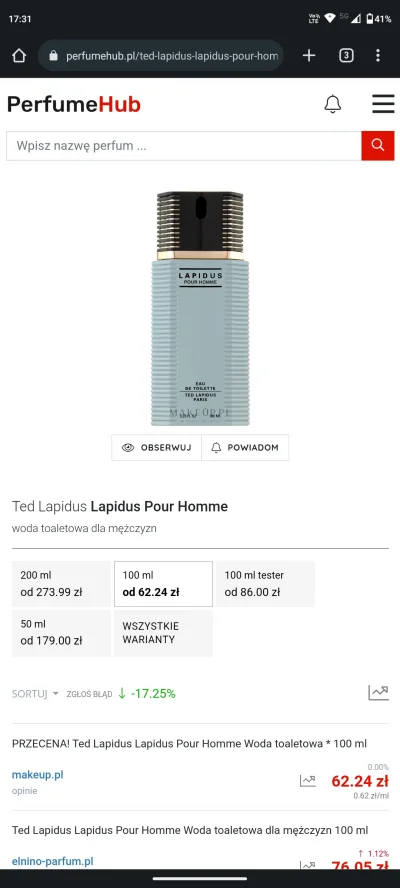 prodigium - #perfumy Ted Lapidus za 62 złote. Okazja. Polecam