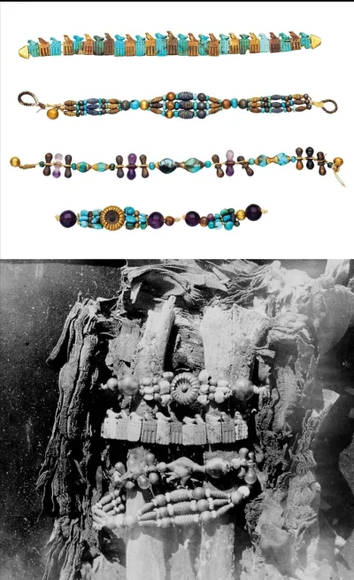Loskamilos1 - Na zdjęciu są ukazane cztery bransoletki odkryte w grobowcu należącym d...