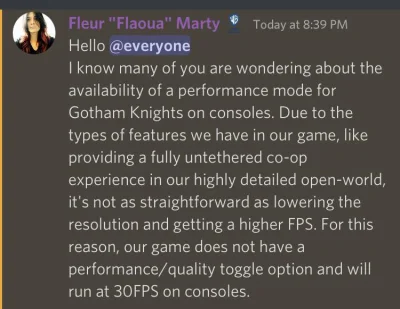 97kubakacz - Potwierdzenie przez deva - Gotham Knights nie będzie chodziło w 60 fpsac...