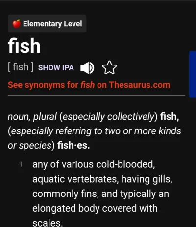 Mirkoncjusz - @alaskan_pipeline: https://www.dictionary.com/browse/fish