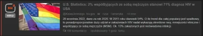 R187 - 71% nowych przypadków HIV w USA to MSM (males who have sex with males), którzy...