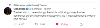 lecho182 - Nacisk na twiterze i zły PR jednak działa. 


#wojna #elonmusk #ukraina...