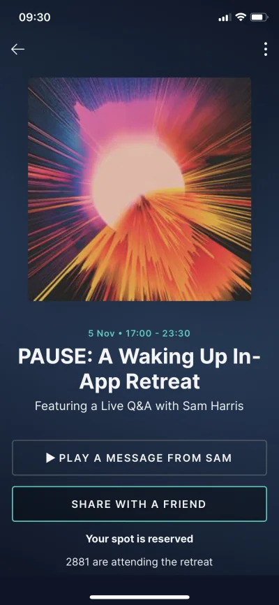 mrmoon - Sam Harris organizuje warsztaty medytacyjne online przez aplikację Waking Up...