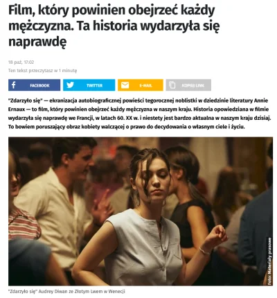 Xuzoun - Wyskoczył mi taki artykuł gdzie reżyserka filmu twierdzi
 Marzyłabym, żeby t...