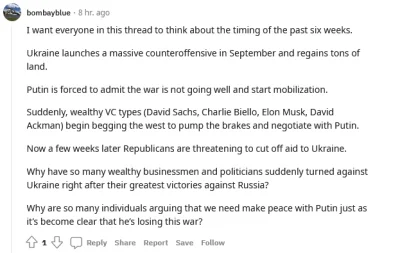 uwielbiamnalesniki - Ciekawy komentarz z #reddit o #wojna w #ukraina