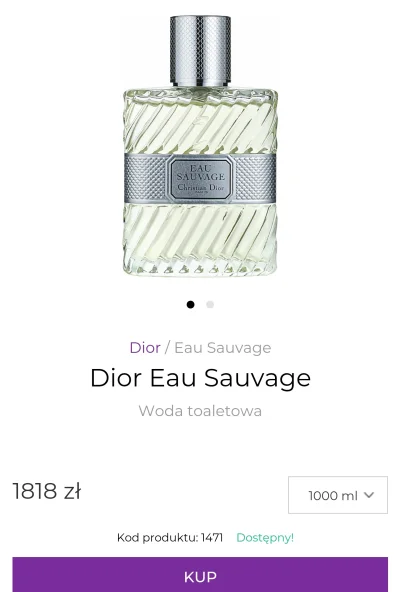 randomname1 - Dior Eau Sauvage w świetnej cenie 1.8zł/ml ( ͡° ͜ʖ ͡°)
#perfumy