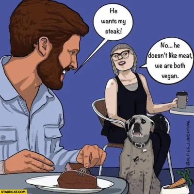 Przyjaciel_Rodziny - @Dakkar: przypomniałeś mi mema o psie weganinie ( ͡° ͜ʖ ͡°)