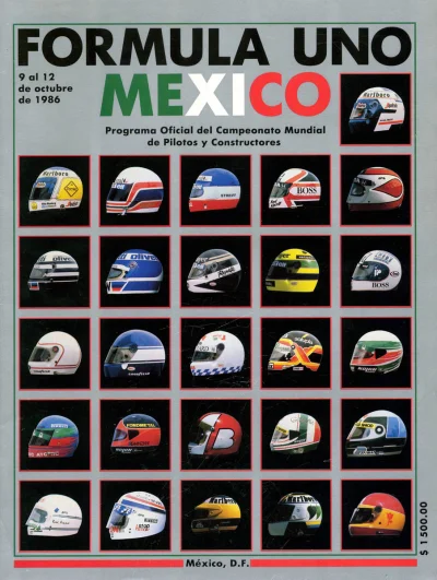 Gentleman_Adrian - Plakat GP Meksyku z 1986 roku, było to pierwsze wygrane GP przez G...