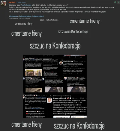 M.....a - @Kryspin013: przestań lewaku hieno cmentarna SZCZUĆ NA KONFEDERACJĘ, oni ch...