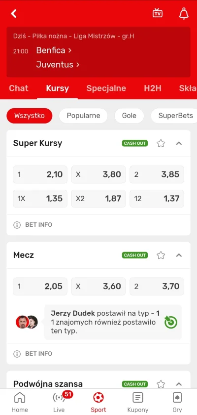 rianku - Benfica pewniaczek? Kusi kurs na Juventus... #mecz #ligamistrzow