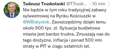 s.....o - Nie będzie sylwestra w #bialystok bo pisowska inflacja i pisowski skok na P...