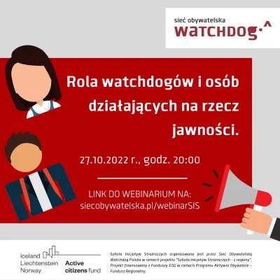 WatchdogPolska - Jeśli macie ochotę spędzić z nami dziś godzinę, to już o 20.00 spoty...