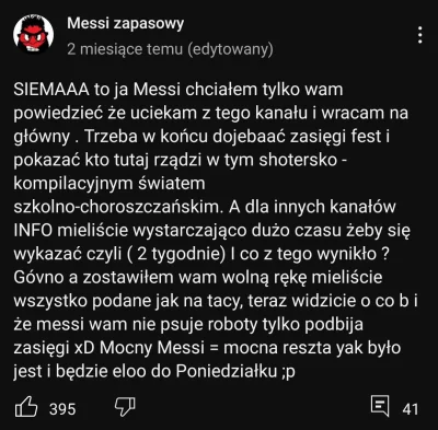 Saintius - Mocny Messi, chyba chcial napisac mleczny Messi xD




#kononowicz